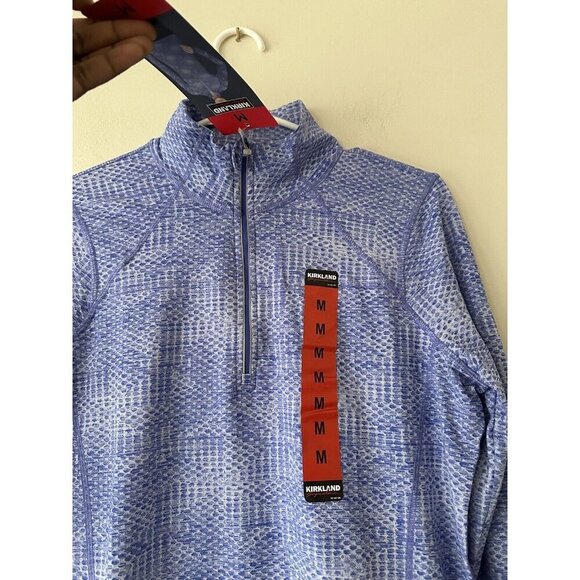 Kirkland Active Pullover Women M Thumbhole Quarter Zip Sweatshirt Purple - Picture 4 of 10